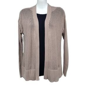 Michael Michael Kors Open Knit Open Front Cardigan Beige Size M‎